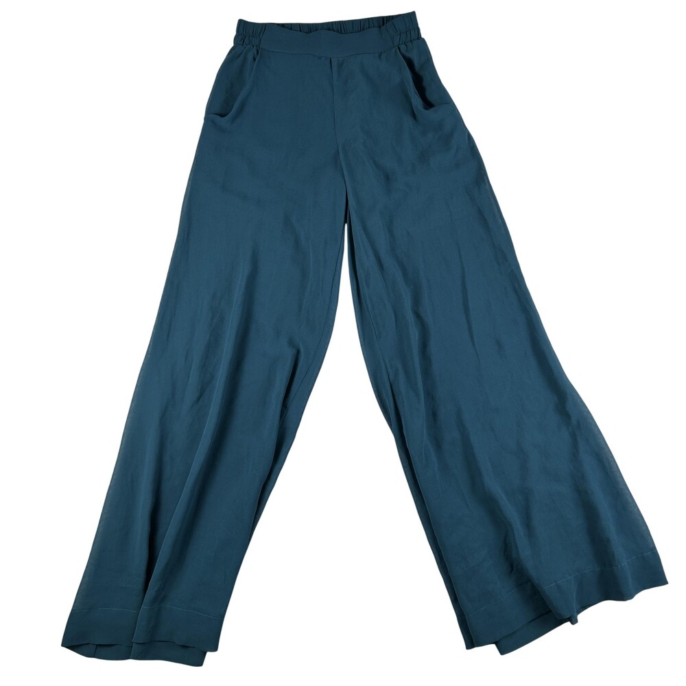 UNIQ Pants Womens Small Wide Leg Pull On Elastic Waist Pockets Boho Trouser